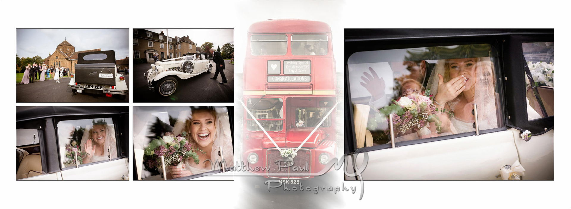 Wedding bus and wedding car